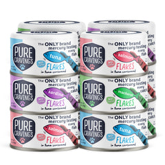 Pure Cravings Flakes Tuna Consommé can with glossy sauce supporting a healthy coat.