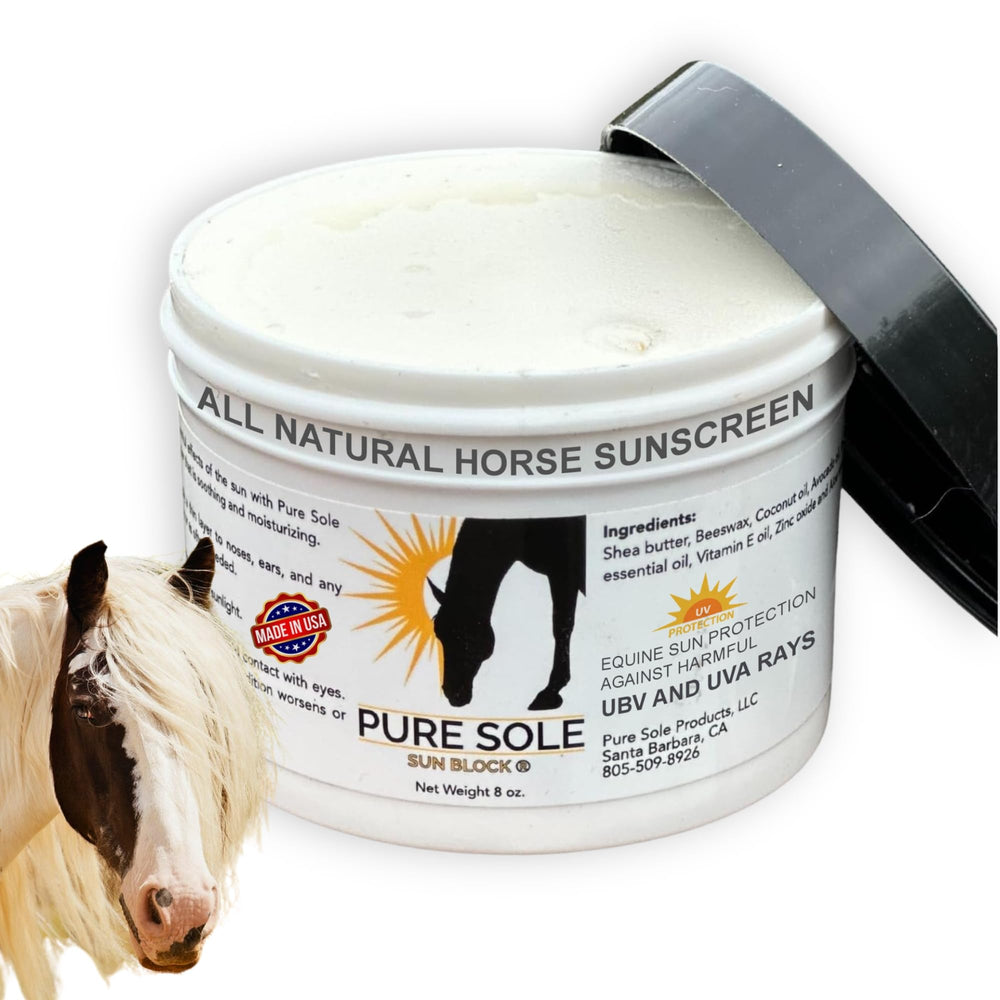 Pure Sole Sun Block Cream on horse nose for reliable sun protection