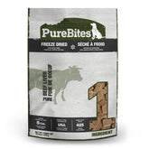 PureBites beef freeze-dried treats bag front shows single-ingredient quality