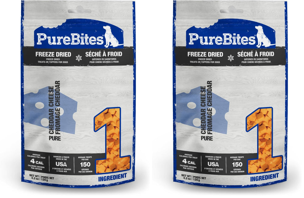 PureBites cheese-freeze-dried-dog-treats image shows 1-ingredient cheddar for training rewards