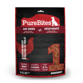 PureBites Chicken Jerky bag close-up highlighting single-ingredient protein for dogs.