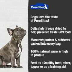 PureBites high-protein, low-calorie dog treat image ideal for training or everyday snacking