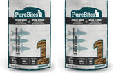 PureBites Minnow 2-pack on shelf shows simple protein snack for cats.