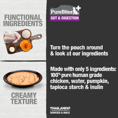 PureBites Plus Squeezables texture close-up shows soft, squeezable dog treat for easy dosing.