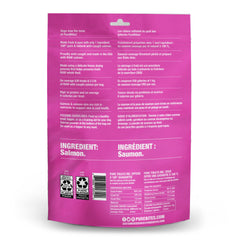 PureBites salmon single-ingredient label close view highlighting USA-sourced fish.