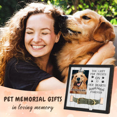 PureFly paw-prints motif frame displays a favorite dog photo as a remembrance keepsake.