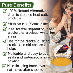 Applying Pure Sole Hoof Wax to a hoof for a smooth protective layer.