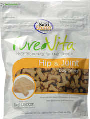 PureVita hip and joint dog treats real-chicken front pack; supports natural joint comfort.