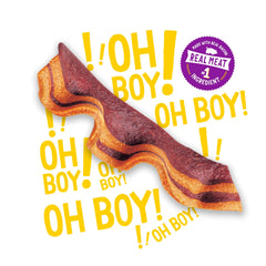 Purina Beggin' Strips bacon-cheese ingredients-list highlights real meat first ingredient.