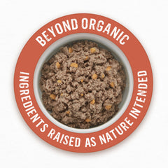 Purina Beyond Organic served in a bowl showing chicken and sweet potato entree