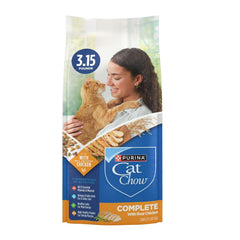 Purina Cat Chow dry cat food bag ready for daily meals.