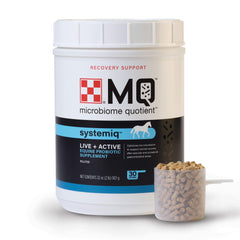 Purina Systemiq probiotic scoop measuring daily dose for consistent use.
