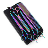 Purple Dragon 7inch rhinestone grooming scissors deliver precise pet trims with stylish flair.
