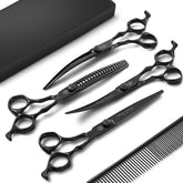 Purple Dragon dog grooming scissors set case offers organized storage for on-the-go grooming.