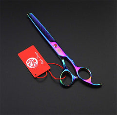 Purple Dragon upward curved scissors great for fluffy legs and paws