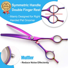 PurpleBird detachable finger inserts support comfortable one-handed grooming sessions.
