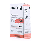 Purrly Hydrating Wet Cat Treat Topper pouch closed for convenient, premium cat snacking.