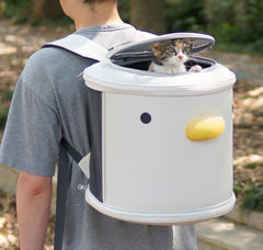 PURROOM Cat Carrier Backpack side nets ensure breathability during outdoor adventures.