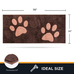 PURRUGS brown entryway mat with low-profile design enables smooth door movement