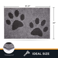 Purrugs dirt-trapping door mat entryway closeup highlights soft, absorbent microfiber fibers.