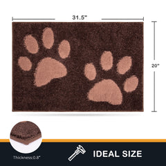 PURRUGS dirt-trapping mat close-up fibers in brown absorb moisture.