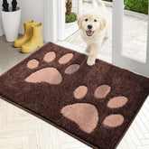 PURRUGS dirt-trapping door mat, front view in brown, captures mud at entry.