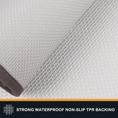 PURRUGS dirt trapping door mat low-profile edge eases door clearance for smooth operation.
