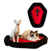 Purrzone Gothic cat bed coffin 24x16.9 inch cozy lounging for cats.
