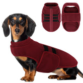 PUZAUKAL dog sweater with adjustable neck and belly straps for a secure fit.
