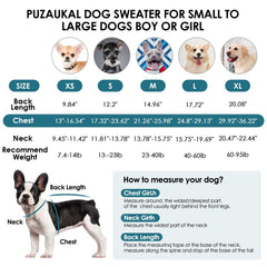 PUZAUKAL dog sweater shows a discreet leash hole for easy clipping.