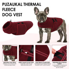 PUZAUKAL plush fleece warmth keeps small dogs cozy on winter walks.