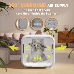 PvEvTv box in use with 360° drying design for full-body coverage