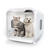 PvEvTv Automatic Pet Dryer Box front view showing calm, low-noise drying for pets