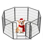 Pvpy Yvrd heavy-duty dog playpen front view shows sturdy panels for reliable containment.