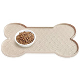 PWTAA dog food mat anti-slip keeps bowls steady during meals.