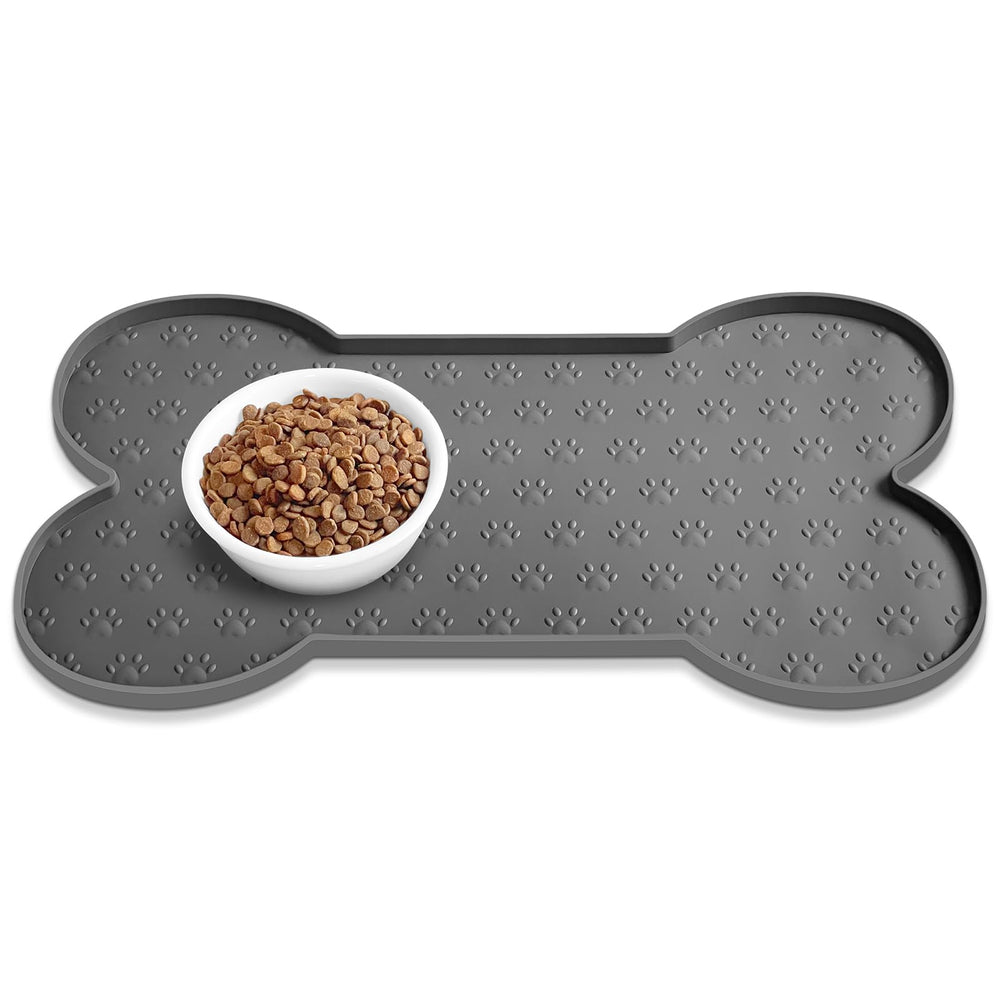 PWTAA dog food mat non-slip keeps bowls steady during meals.