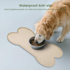 PWTAA dog food mat waterproof surface protects floors from drips.