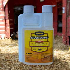 Pyranha Stock Guard used in poultry coop for litter and pest deterrence.