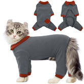 QBLEEV cat pajamas close-up showing sticky fabric and reduced shedding mess