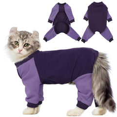 QBLEEV cat pajamas with sticky hair fabric traps fur to reduce cleanup