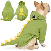 QBLEEV dog dinosaur winter coat front view with cozy warmth for chilly walks