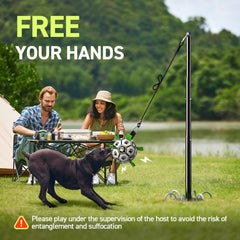 QDAN Tether Tug anti-tip base ensures stable outdoor play and safe tugging sessions