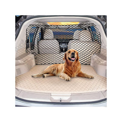 Q-DDOIT car dog net barrier 47-inch demonstrates universal fit for secure pet travel.