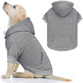 QDYU dog hoodie front view reveals ultra-soft fleece for all-season warmth.