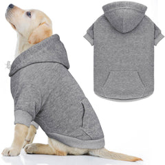 QDYU dog hoodie front view reveals ultra-soft fleece for all-season warmth.