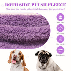 QDYU dog hoodie size chart image helps pick the perfect fit.