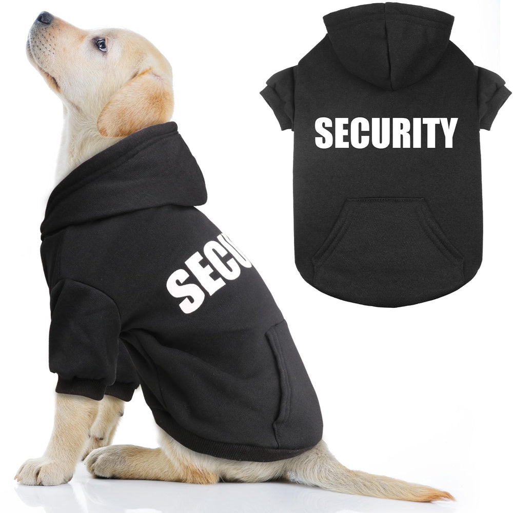 QDYU dog hoodie front view shows soft brushed fleece for cozy warmth
