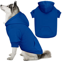 QDYU dog sweater blue xl hoodie on dog provides cozy warmth during outdoor walks