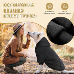 QDYU dog hoodie pocket detail highlights convenient treat storage.