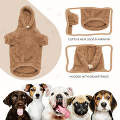 QDYU fuzzy dog sweater Coffee-XL back view enhances snug evening wear